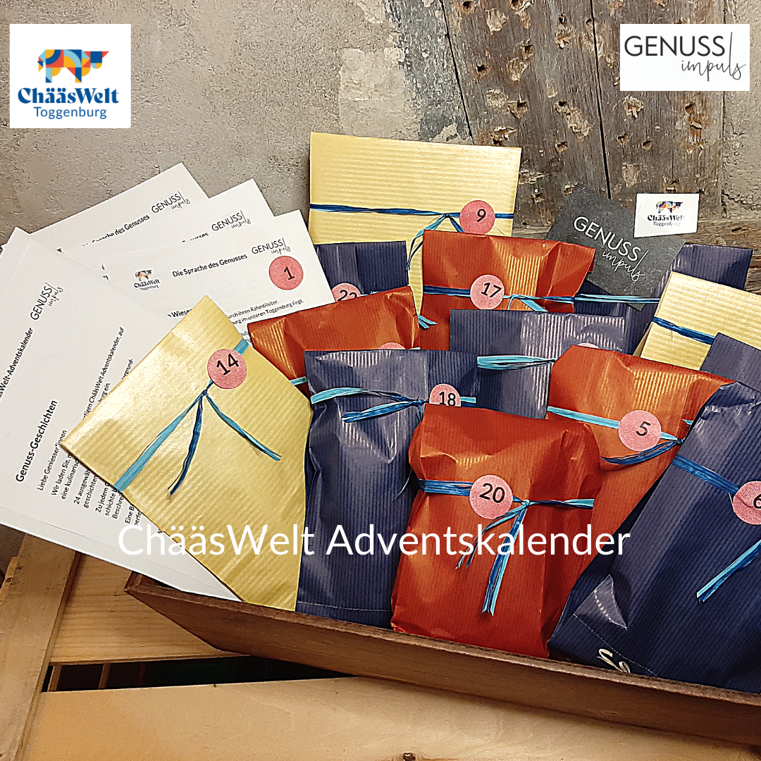 Logo: ChääsWelt Adventskalender mit Genuss-Geschichten